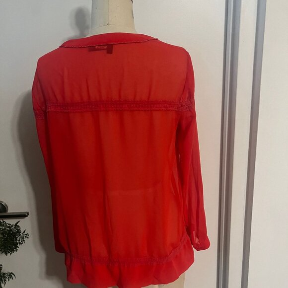 THE KOOPLES  Chiffon Lace Up Blouse Size Small - Picture 5 of 10